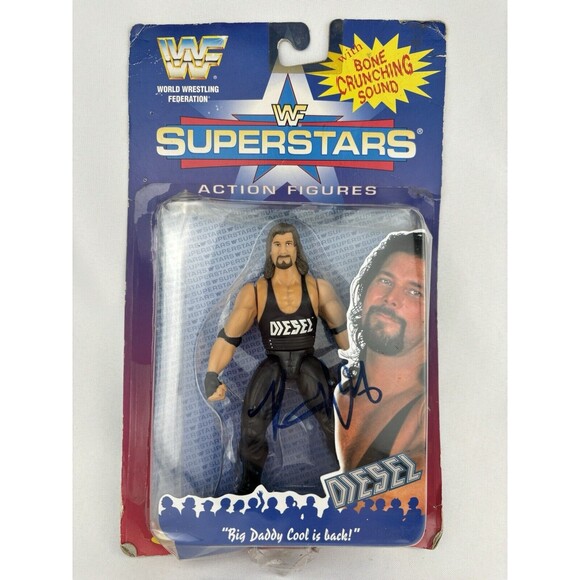 Vintage 1996 Jakks Pacific WWF Superstars Diesel Action Figure Wrestling Signed - Picture 1 of 7